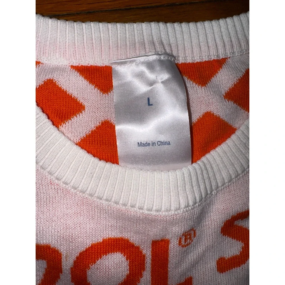 Aperol Spritz Logo Knit Sweater Orange White Alcohol Promo Pullover Womens Large